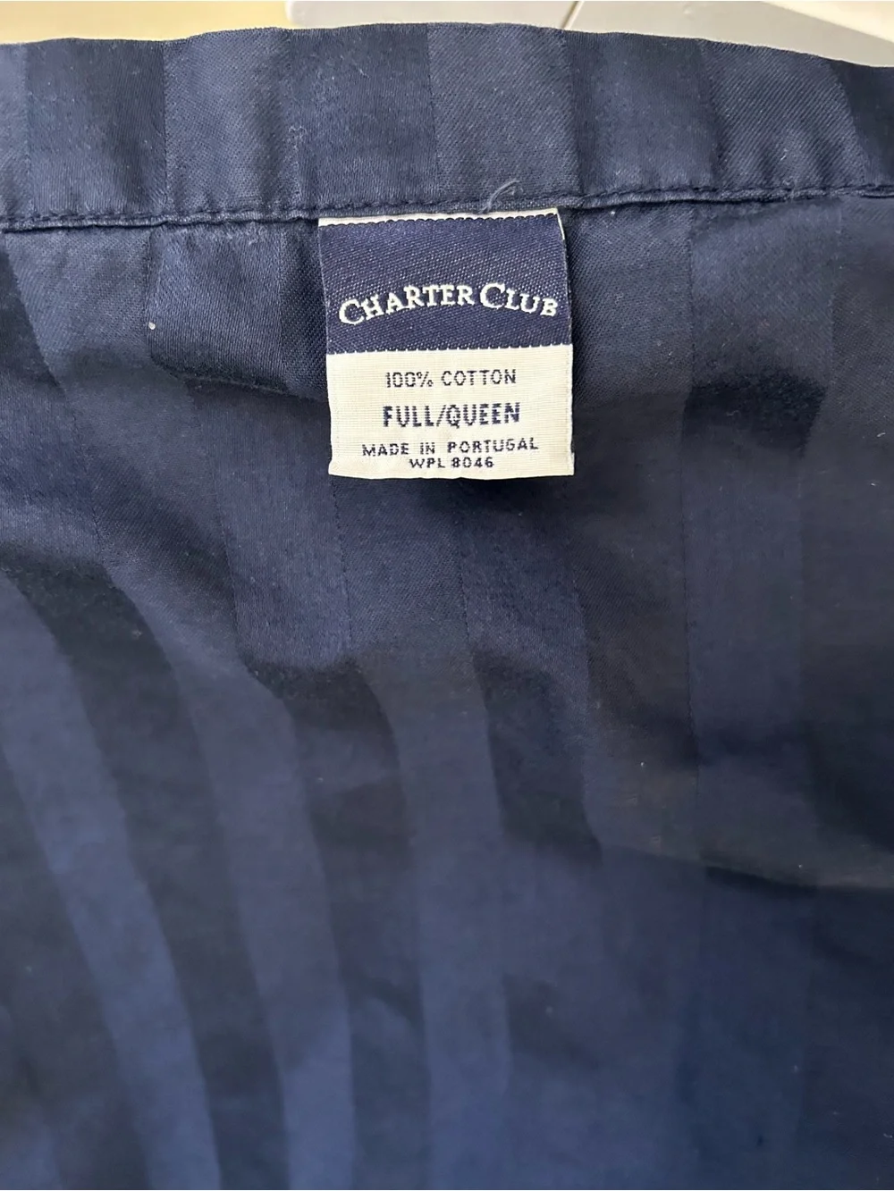 Charter Club Navy Blue Damask Striped Duvet Cover size - Queen/Full